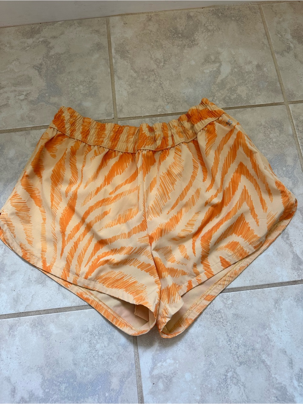 DSG Orange Zebra-Print Athletic Shorts